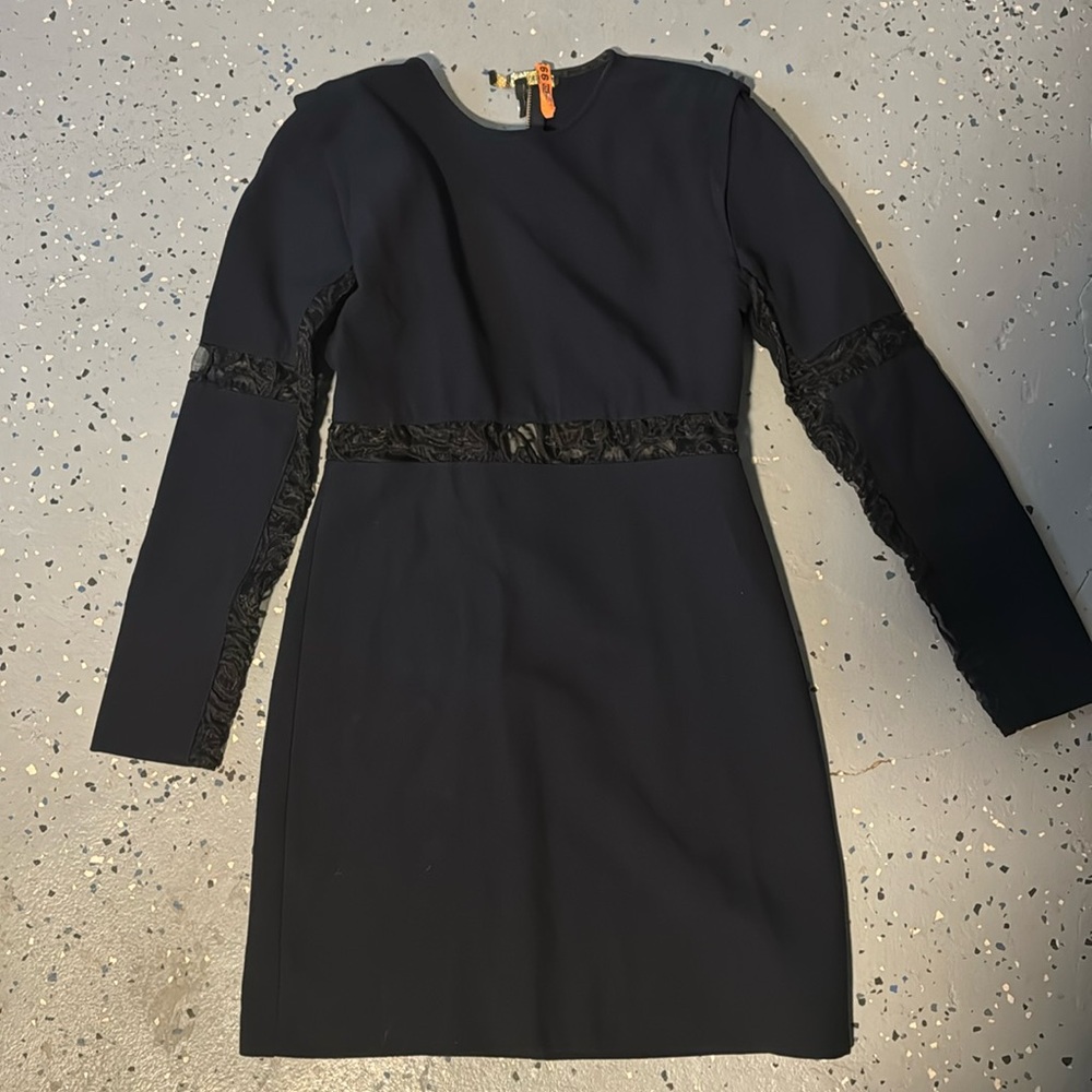 Maje short navy long sleeve dress